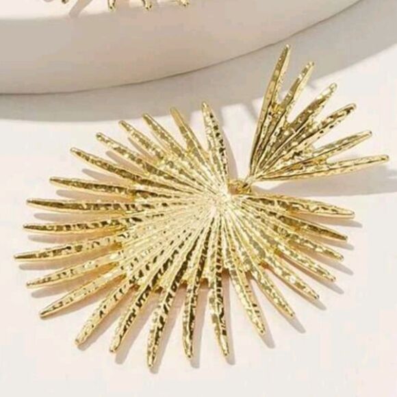 COPY - Gold Tone Statement Drop Earrings - Picture 3 of 3